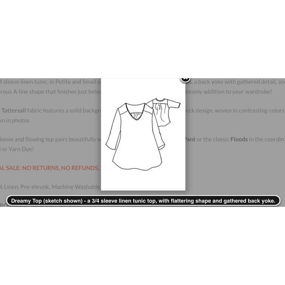 NWOT FLAX Linen 18-20 Salmon Pink Tattersall Dolman Dress Tunic Top Plaid Office - Picture 8 of 9